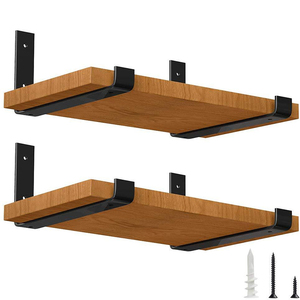 Estante <span class=keywords><strong>flotante</strong></span> de esquina en forma de L personalizado de fábrica soportes de montaje en pared para placa de madera - Product Image 3