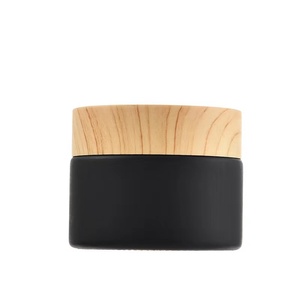 Botella de crema para ojos negra mate con cubierta de grano de madera para lociones Cosméticos Tapa de plástico Máscara Botella de crema de arena Evitar la luz - Product Image 2