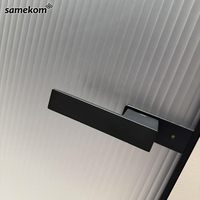 Pintu ayun kaca antigores gagang krom, pintu kaca berbentuk Strip masuk tahan air