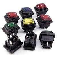 Interrupteur à bascule étanche ACP KCD4 Heavy Duty 16A 250VAC 30x22 6 broches DPDT marche/arrêt 12V 220V avec voyant LED rouge et vert certifié CE