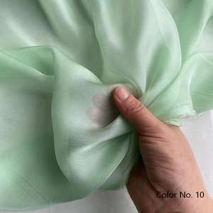 Tissu en mousseline de soie 100% 6 MM, léger, teint, fin, transparent, pour écharpe, robe <span class=keywords><strong>d</strong></span>'été - Product Image 2