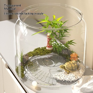 Bureau-aquarium van kunststof voor thuis & kantoor, hoge transparantie, trapvormig, geschikt voor goudvissen en schildpadden, individueel verpakt - Product Image 3
