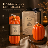 Handgemachtes Kürbisförmiges Duftkerzen-Set für Halloween Herbst-Dekoration Geschenk Heimdekoration, Herbst-Ernte-Kerze OEM Private Label
