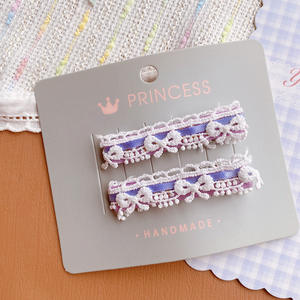 Pince à cheveux en dentelle ligne florale Niche Style pastoral <span class=keywords><strong>Frange</strong></span> latérale Pince à cheveux cassée Casque Fille Larmes Dentelle Ruban Pince à cheveux - Product Image 6