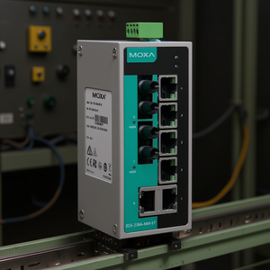 สวิตช์อุตสาหกรรมแบบไม่ต้องจัดการ Moxa EDS-208A-MM-ST-T สำหรับติดตั้งบนราง DIN 8 พอร์ตอีเธอร์เน็ต - Product Image 3