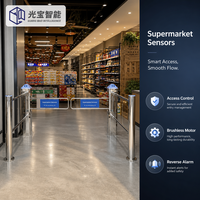 Barrière de sécurité à portail battant infrarouge haute efficacité pour supermarchés publics