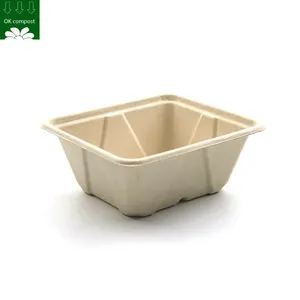 Custom Service Sugarcane Bagasse Pulp Mushroom Packaging Tray