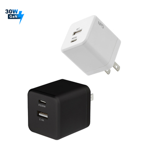 Chargeur Hi-Q Type C + USB GaN PD 30W double Port chargeurs de couleur blanche Protection contre les surcharges - Product Image 1