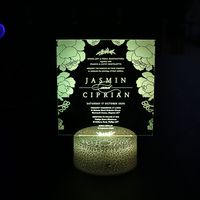 Tarjetas de Menú Acrílicas LED con Base, Tarjetas de Invitación Personalizadas con LED, Tarjetas de Mesa con Números y Nombres, Gran Venta