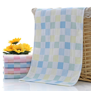 Toalla de Gasa a Cuadros de Algodón Puro 25x50 Cm Para Bebé y Uso Doméstico - Product Image 5
