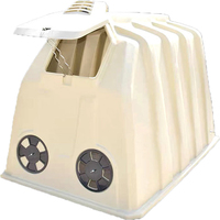 Ensemble complet de niche pour veau en plastique avec clôture, abri isolé pour veau destiné aux fermes laitières, niche d'isolement pour veau rotomoulée
