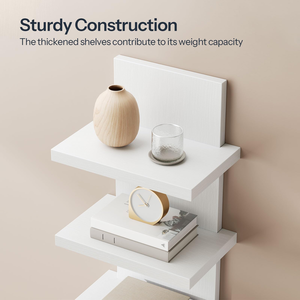 Étagère <span class=keywords><strong>murale</strong></span> flottante en bois blanc moderne pour chambres à coucher, étagère <span class=keywords><strong>murale</strong></span> rustique étroite, rangement multifonctionnel - Product Image 6