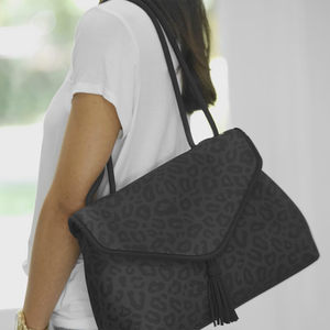 Custom Leopard Printed Neoprene Tote <b>Bag</b> Tassel Fashionable Women's Water-Resistant Shoulder <b>Bags</b> for <b>Summer</b> Travel Beach Use - Product Image 5