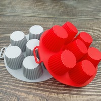 Moule à gâteau en silicone pour friteuse à air, 7 compartiments, moule à cupcakes en silicone, moule à muffins pour friteuse à air