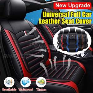 1/2PCS Universal Luxury PU Leather Front Car Seat <b>Cover</b> 5D Cushion <b>Protector</b> Non-Slip Mat Waterproof for Lada for Ford for BMW - Product Image 1