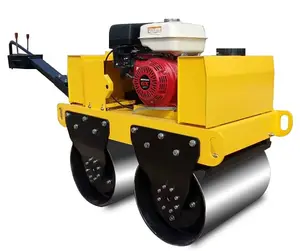 Hot Koop Lopen Achter Dubbele Drum Vibratory Road Roller Compactor/Road Bestrating Machine