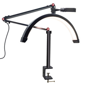 Lámpara <span class=keywords><strong>de</strong></span> Escritorio LED con Logotipo Personalizado IBelieve, Lámpara <span class=keywords><strong>de</strong></span> Mesa con Forma <span class=keywords><strong>de</strong></span> <span class=keywords><strong>Media</strong></span> <span class=keywords><strong>Luna</strong></span>, Luz <span class=keywords><strong>de</strong></span> Anillo <span class=keywords><strong>de</strong></span> 30W Profesional para Spa, Tatuajes y Salón <span class=keywords><strong>de</strong></span> Belleza - Product Image 1