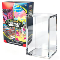 Boîtier de protection transparent en acrylique premium pour 6 paquets de cartes Pokémon TCG, nouvelle taille, avec couvercle magnétique et protection UV