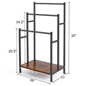 <span class=keywords><strong>Portasciugamani</strong></span> Multifunzionale in Metallo e MDF, Scaffale Minimalista Autoportante, Supporto Multiuso per Asciugamani per <span class=keywords><strong>Bagno</strong></span> e Camera da Letto - Product Image 6