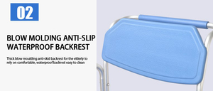 Inodoro plegable con ruedas, equipo médico, inodoro de plástico para seguridad en el baño para pacientes ancianos discapacitados - Product Image 3