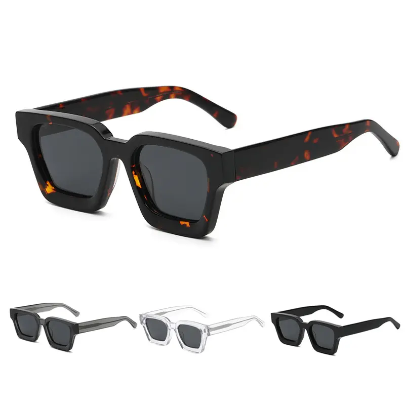 Occhiali da sole in acetato con montatura quadrata spessa di alta qualità per uomo e donna lenti polarizzate UV400 occhiali personalizzati