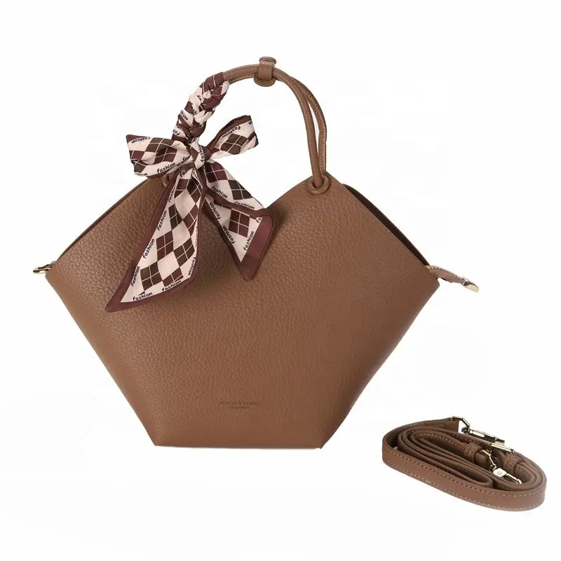 Yuhong Fashion Woman Leather Bags Designer Lady Small Handbag With Silk Scarf Elegant Practical Women Tote Bag