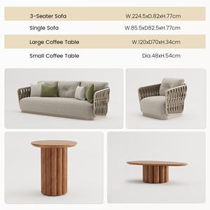 उच्च अंत होटल फर्नीचर एल्यूमीनियम फ्रेम बाहरी क्षेत्र के लिए सभी मौसम रस्सी बुनाई फर्नीचर उद्यान आउटडोर क्षेत्र के लिए सेट - Product Image 5