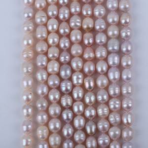 Perles de riz cultivées d'eau douce violettes de 9-10 mm en vrac, perles naturelles enfilées pour la fabrication de bijoux en gros - Product Image 3