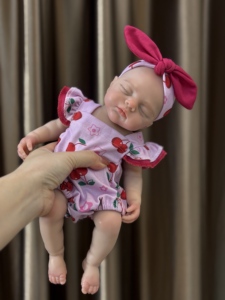 Muñeca Bebé <span class=keywords><strong>Reborn</strong></span> Realista de 13 Pulgadas, Recién Nacida Dormida, Niña, Silicona, Cuerpo Suave con Peso, Hecha a Mano, CE - Product Image 5