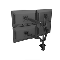Support d'écran de haute qualité pour quatre moniteurs, réglable en hauteur, rotation universelle gauche et droite, fixation pour moniteur