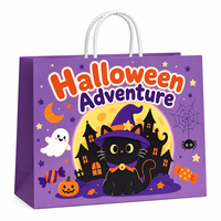 Sacs en papier personnalisés pour Halloween avec poignées, sacs cadeaux en carton blanc pour bonbons, biscuits, friandises et emballages de cadeaux de fête