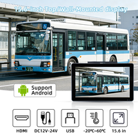 Moniteur de toit publicitaire pour bus 15,6 pouces, écran vidéo USB, DC12-24V, Android 11, écran TV publicitaire mural pour bus scolaires et urbains
