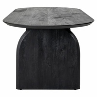 Table de restauration ovale en pin noir antique pour 8 personnes, style ferme, pour salle à manger