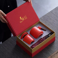 Regalo de negocios Juego de caja de regalo de 3 piezas con taza de té Cerámica Termo de acero inoxidable Cuaderno