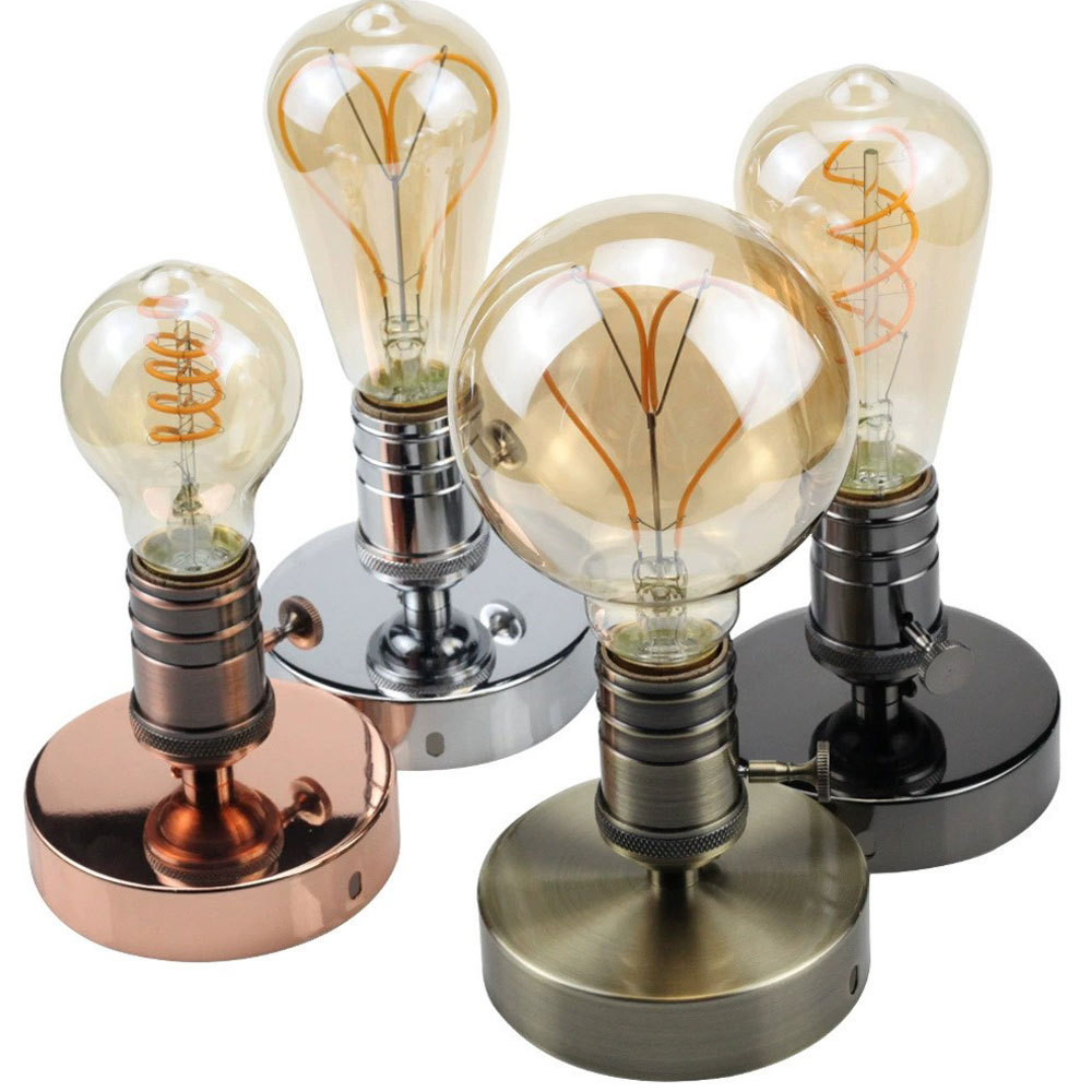Industrial-Style LED Pendant Ceiling Wall Lamps Iron Small Warm White for Restaurants Bedrooms Home Interior