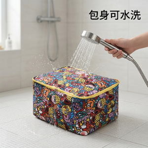 Cartoon Oxford Cloth Storage Bag Rectangle Large Capacity Clothing Organizer Home Use Washable Dustproof Moisture Proof - Product Image 3