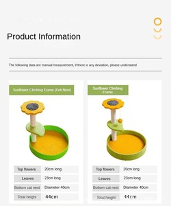 Sunflower <strong>Cat</strong> <strong>Post</strong> Scratcher Cute <strong>Cat</strong> Scratcher Sisal Rope <strong>Cat</strong> <strong>Scratching</strong> <strong>Post</strong> With Plush - Product Image 3