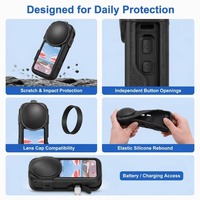 Kit d'accessoires pour Insta360 X6 : Protection d'objectif, Cadre de protection, Capuchon, Boîtier de plongée, Sac de rangement, Étui, Protection d'écran, Support moto