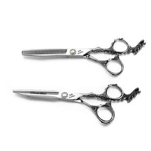 Tijeras de Peluquería Profesionales Thesheery de 6 Pulgadas, Acero Inoxidable 440C, para Diestros, Plateadas, Modelo Great Tail Dragon Flat Shears - Product Image 3