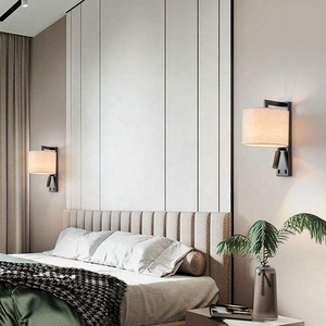 Couverture en tissu intérieur chevet Led applique murale E27 AC220V <span class=keywords><strong>chambre</strong></span> moderne mur monté lecture appliques murales pour la maison - Product Image 6