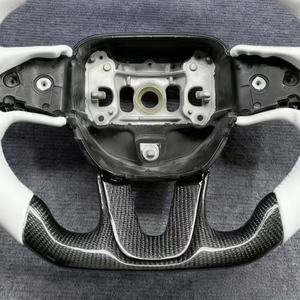 Volant en cuir blanc, volant en fibre de carbone, volant de voiture pour <span class=keywords><strong>RTS</strong></span> Dodge Charger 2015-2022, style sport - Product Image 6