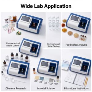 UV Vis-spectrofotometer met dubbele straal en touchscreen voor spectroscopische analyse en absorptiemeting in laboratoria - Product Image 6