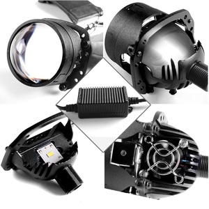 Sanvi 2.5 Inch S8 Bi LED <b>Projector</b> Lens Headlight 35W 5500K Universal Fit Easy Installation Bi-led Lens Motorcycle <b>Light</b> - Product Image 1