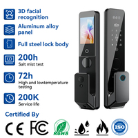Cerradura Inteligente 3D KK con Huella Dactilar, RFID, NFC, Código, Wi-Fi, Aplicación, Almacenamiento en la Nube/Tarjeta de Memoria, Aleación de Aluminio para Puertas de Madera/Acero