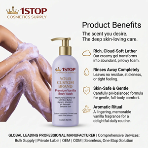Gel <span class=keywords><strong>Nettoyant</strong></span> Exfoliant Parfumé Longue Durée, <span class=keywords><strong>Lait</strong></span> <span class=keywords><strong>Nettoyant</strong></span> Doux Hydratant aux Herbes Sans Étiquette de Produit - Product Image 3