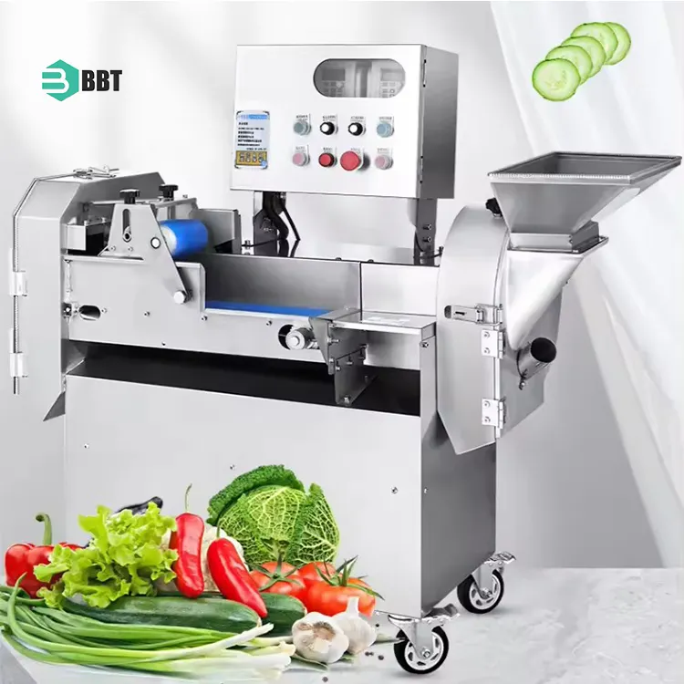Máquina cortadora industrial de vegetales, frutas, cebollas, ajo, jengibre, batata, zanahoria, cortador de dados