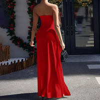 Robes de soirée élégantes pour femmes, dernières tendances de la mode, robes de banquet, robes de soirée formelles rouge cerise, robes de tapis rouge pour femmes