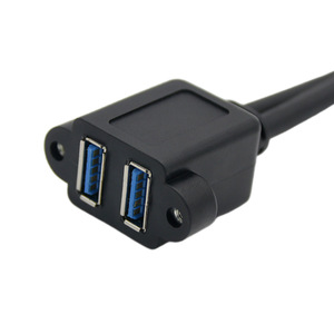 Dual Port Usb 3.0 Extension Cable With <b>Screw</b> Holes 1m <b>Copper</b> Wire Injection Molded For Computer Accessories - Product Image 1