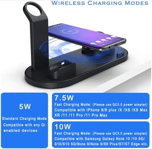 Soporte 3 en 1 <span class=keywords><strong>cargador</strong></span> inalámbrico para Xiao <span class=keywords><strong>Mi</strong></span> Samsung iPhone 13 12 <span class=keywords><strong>11</strong></span> Pro Watch 15W estación de carga rápida soporte para teléfono - Product Image 5