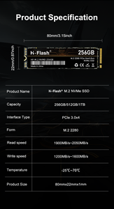 H-FLASH Internal NVMe M.2 SSD 1TB/512GB/256GB 550MB/s Baca/500MB/s Tulis Keandalan Tinggi untuk Laptop/PC - Product Image 5